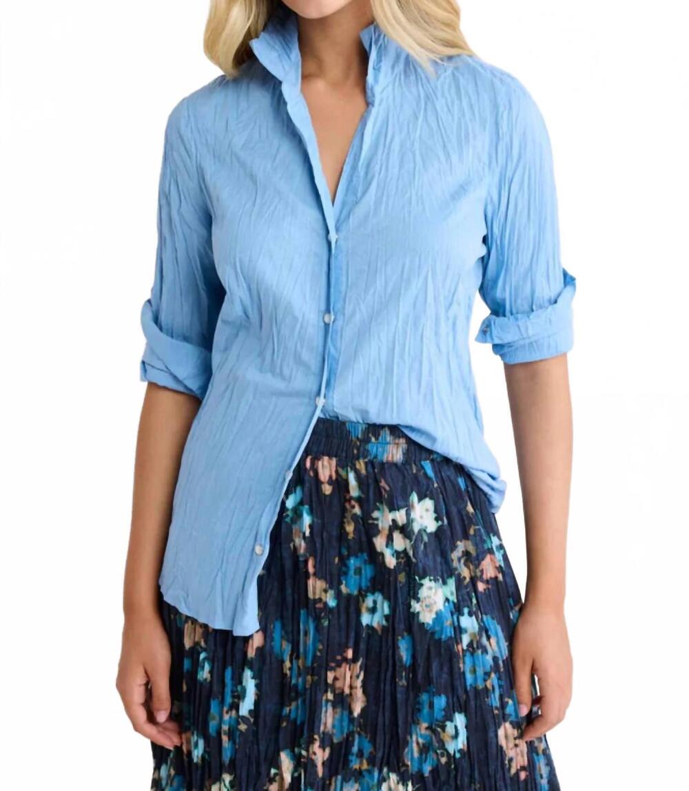 NEW NIC + ZOE cotton crinkle shirt in zephyr